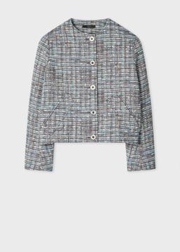 Paul Smith Women's Blue Textured Weave Jacket