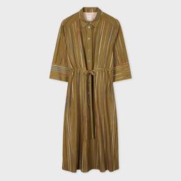 Paul Smith Women's Green 'Signature Stripe' Pinstripe Shirt Dress