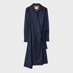 Paul Smith Women's Navy Wool-Cashmere Blend Flannel Dress Blue