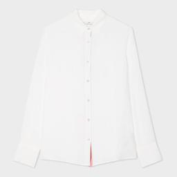 PS Paul Smith Women's Cream Silk-Blend 'Spray Swirl' Placket Shirt White