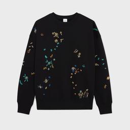 PS Paul Smith Women's Black Floral Embroidery Sweatshirt