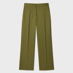 PS Paul Smith Women's Olive Green Wide Leg Trousers