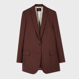 PS Paul Smith Women's Brown Hopsack Wool Blazer