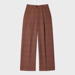 PS Paul Smith Women's Brown Check Trousers Orange