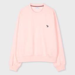 PS Paul Smith Women's Light Pink Zebra Logo Cotton Sweatshirt