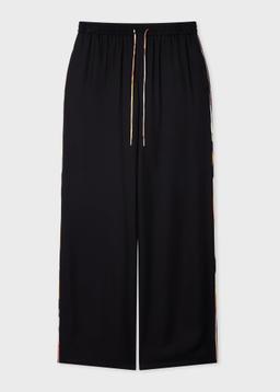 PS Paul Smith Women's Black Viscose 'Swirl' Drawstring Trousers