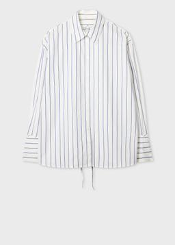 PS Paul Smith Women's Blue Cotton Stripe Shirt