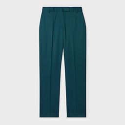 PS Paul Smith Women's Petrol Green Slim-Fit Wool-Blend Trousers