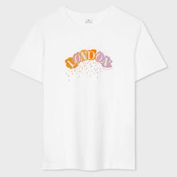 PS Paul Smith Women's White 'London Rain' T-Shirt