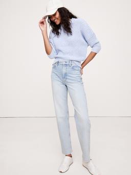 Cotton Cropped Dolman Sweater