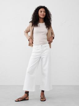 Wide-Leg High-Rise Cropped Jean