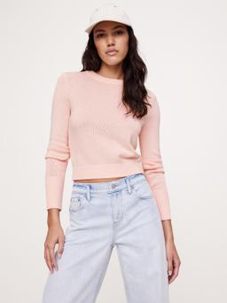 Cotton-Silk Crew-Neck Sweater