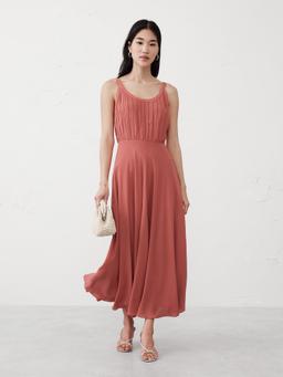 Scoop-Neck Midi Dress