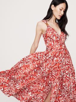 Cotton Poplin Wrap Maxi Dress