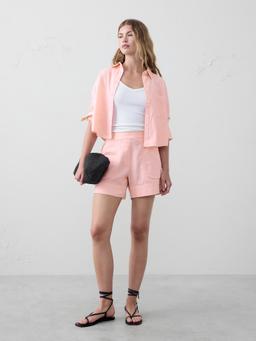 Linen-Blend Pull-On Short