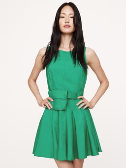 Cotton Poplin Mini Dress with Belt Bag