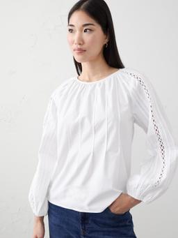 Embroidered Trim Top