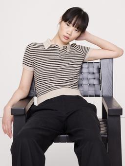 Lightweight Cashmere Short-Sleeve Sweater Polo