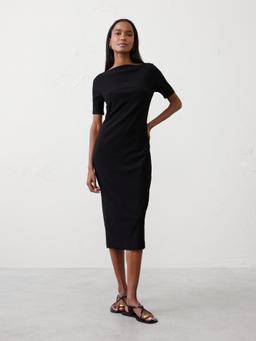 Crinkle Knit Midi Dress