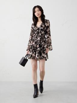 Chiffon Side-Tie Mini Dress