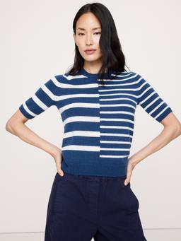 Lightweight Cashmere Short-Sleeve Sweater