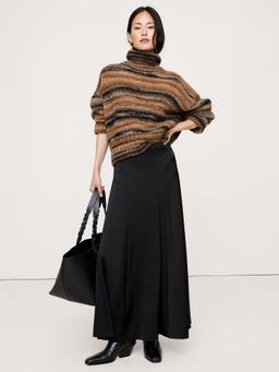 Stretch-Satin Maxi Skirt