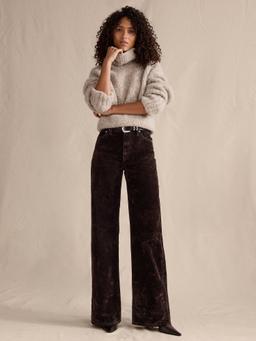 The Icon Classic Wide-Leg Flocked Jean