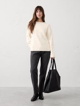 Cable Roll-Neck Sweater