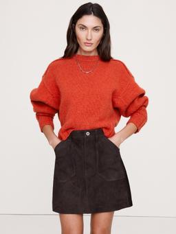 Merino-Cashmere Ribbed-Panel Sweater