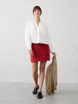 Corduroy Seamed Mini Skirt