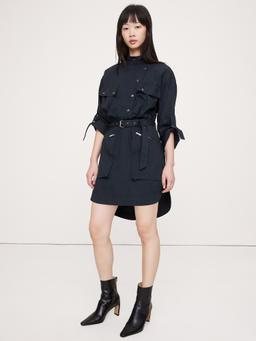 Stretch-Cotton Utility Mini Dress