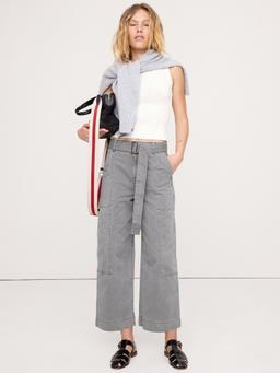 High-Rise Wide-Leg Utility Crop Pant