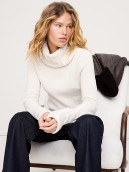 Merino-Cotton Turtleneck Sweater