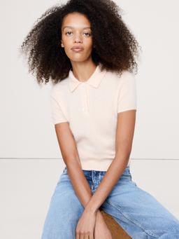 Lightweight Brushed Cashmere Sweater Polo