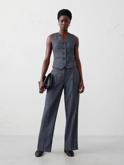 Straight High-Rise Pinstripe Trouser