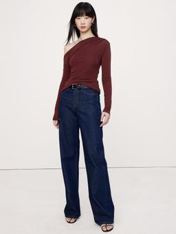 Matte Jersey Twisted Long-Sleeve Top