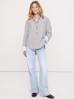 Oversized Cotton Poplin Banker Shirt