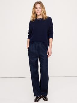 Linen Pull-On Ankle Pant