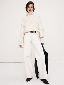 Italian Merino-Blend Mixed-Stitch Sweater