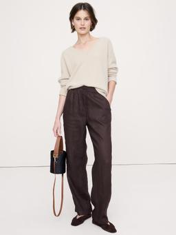 Linen Pull-On Ankle Pant