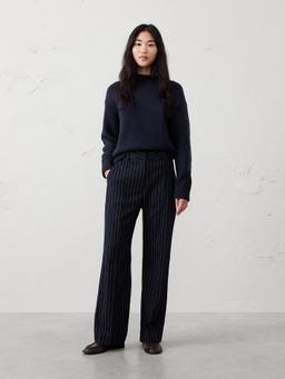 Wide-Leg Ultra High-Rise Brushed Pintuck Trouser