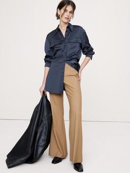 Mid-Rise Flare Italian Twill Pant