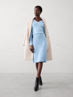 Blouson Knee Length Sweater Dress