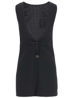 Viscose Blend Mini Dress With Logo