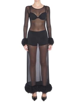 Mesh Jersey Long Dress