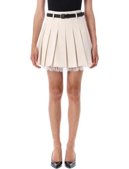 self-portrait Twill Pleated Mini Skirt