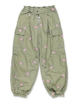 Cargo Trousers With Floral Embroidery Stella Mccartney Kids