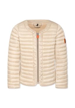 Save the Duck Beige Down Jacket For Girl With Logo