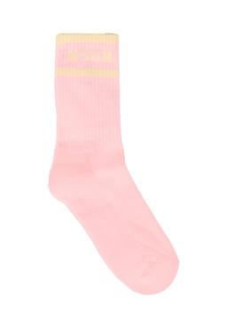 MSGM Pink Socks For Girl With Ivory Logo