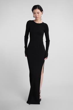 Mach & Mach Long Dress In Black Viscose